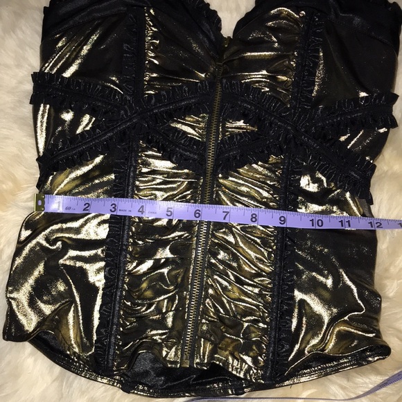 Bebe shirred metallic ruffle corset xs - Picture 7 of 8